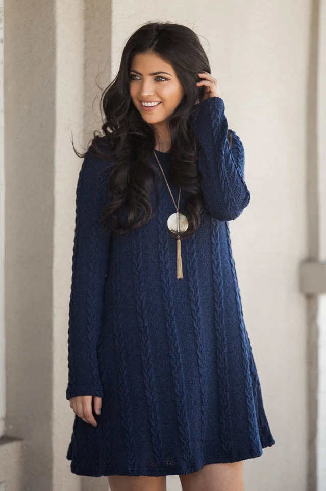 Plus Size Casual S-3XL Sweater Dress - Image 3