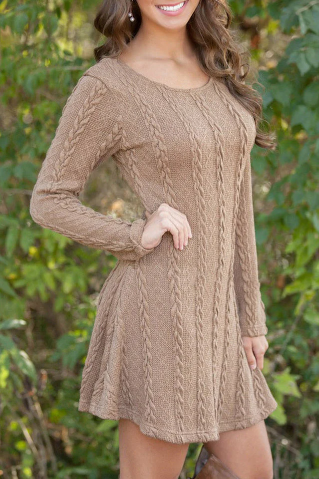 Plus Size Casual S-3XL Sweater Dress - Image 7