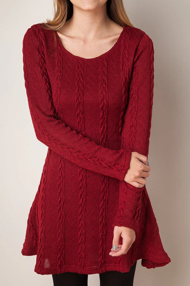 Plus Size Casual S-3XL Sweater Dress - Image 3