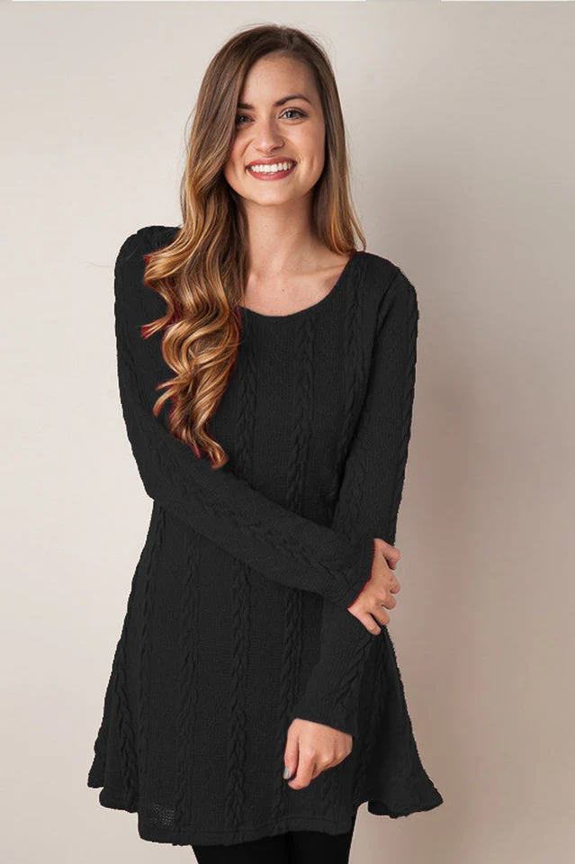 Plus Size Casual S-3XL Sweater Dress - Image 7