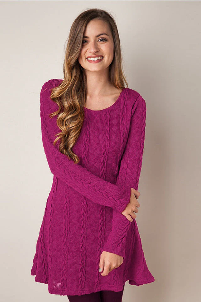 Plus Size Casual S-3XL Sweater Dress - Image 9