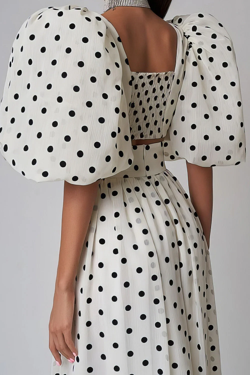 Polka Dot 2-Piece Set - White - Image 2