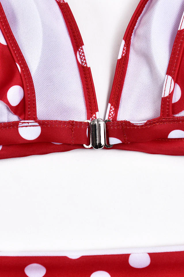Polka Dot High Waist Ruffle Bikini - Image 20