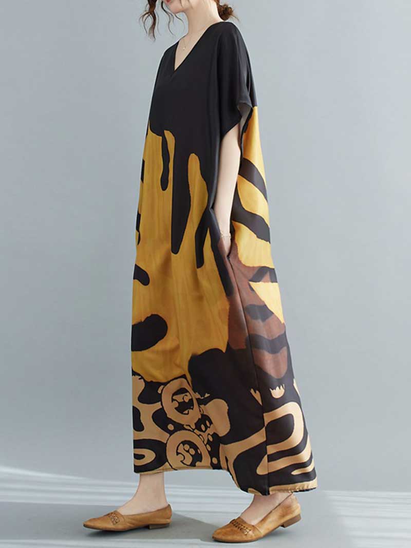 Princess Lady Leaf Print Midi Dress - Image 3