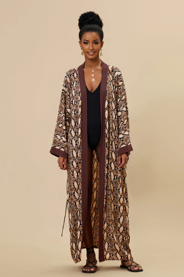 Print Belted Kimono Dress - Image 15