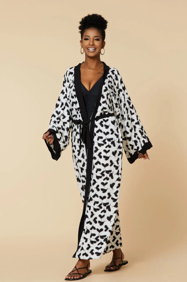 Print Belted Kimono Dress - Image 19