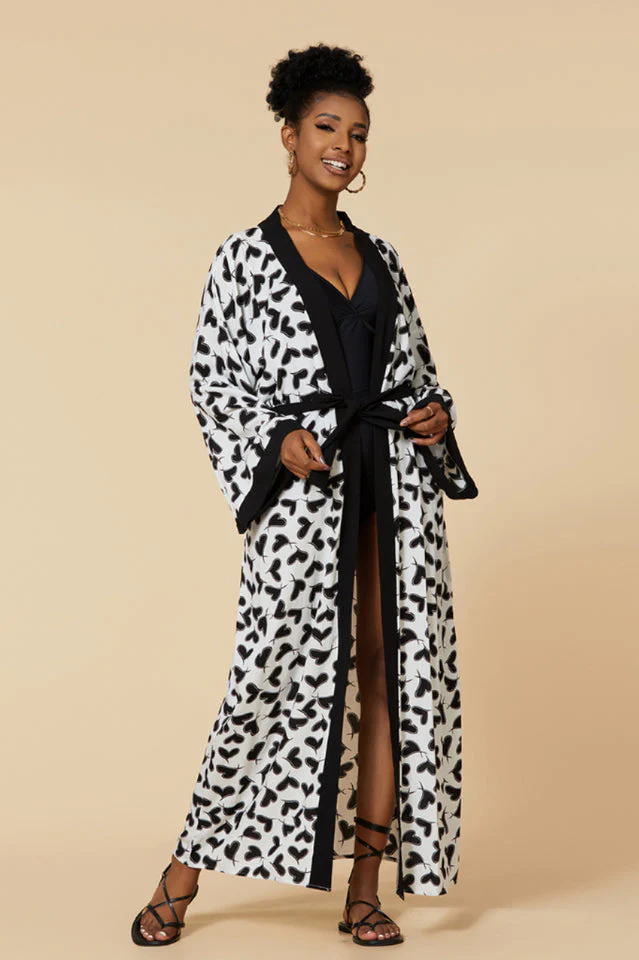 Print Belted Kimono Dress - Image 20