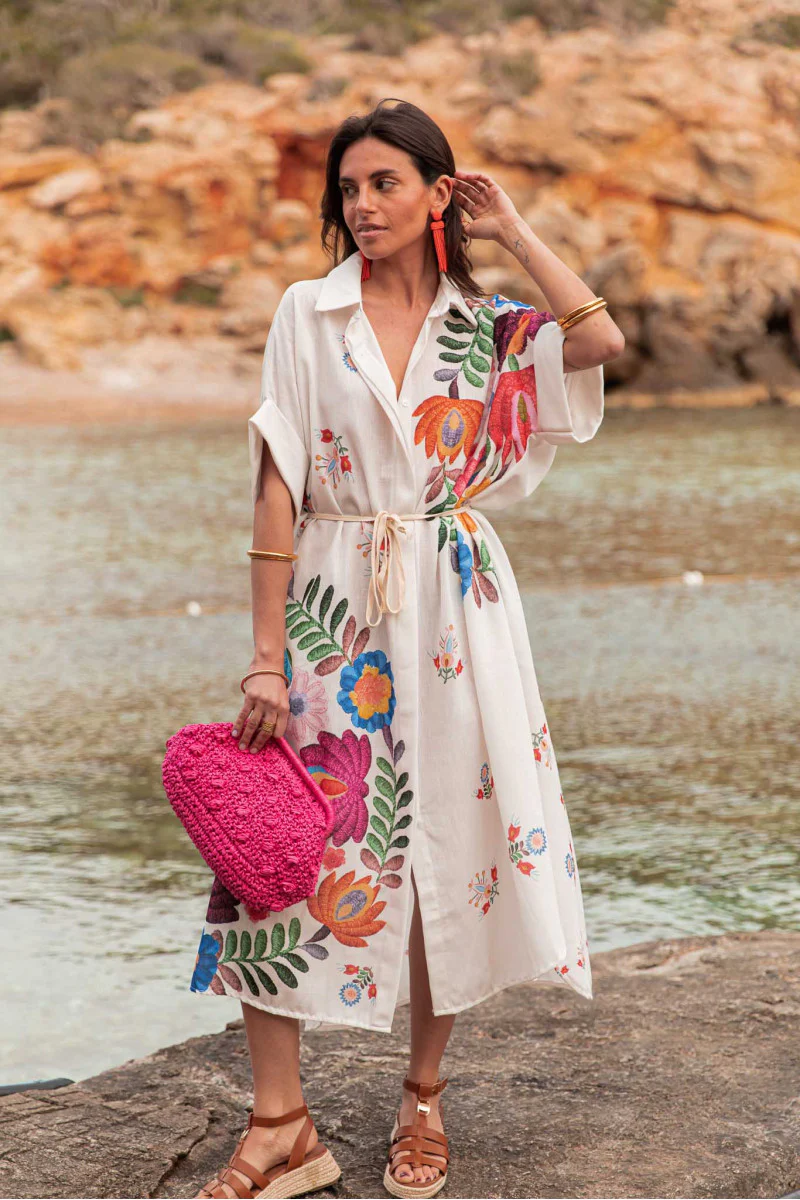 Printed Loose Beach Dress - Image 3