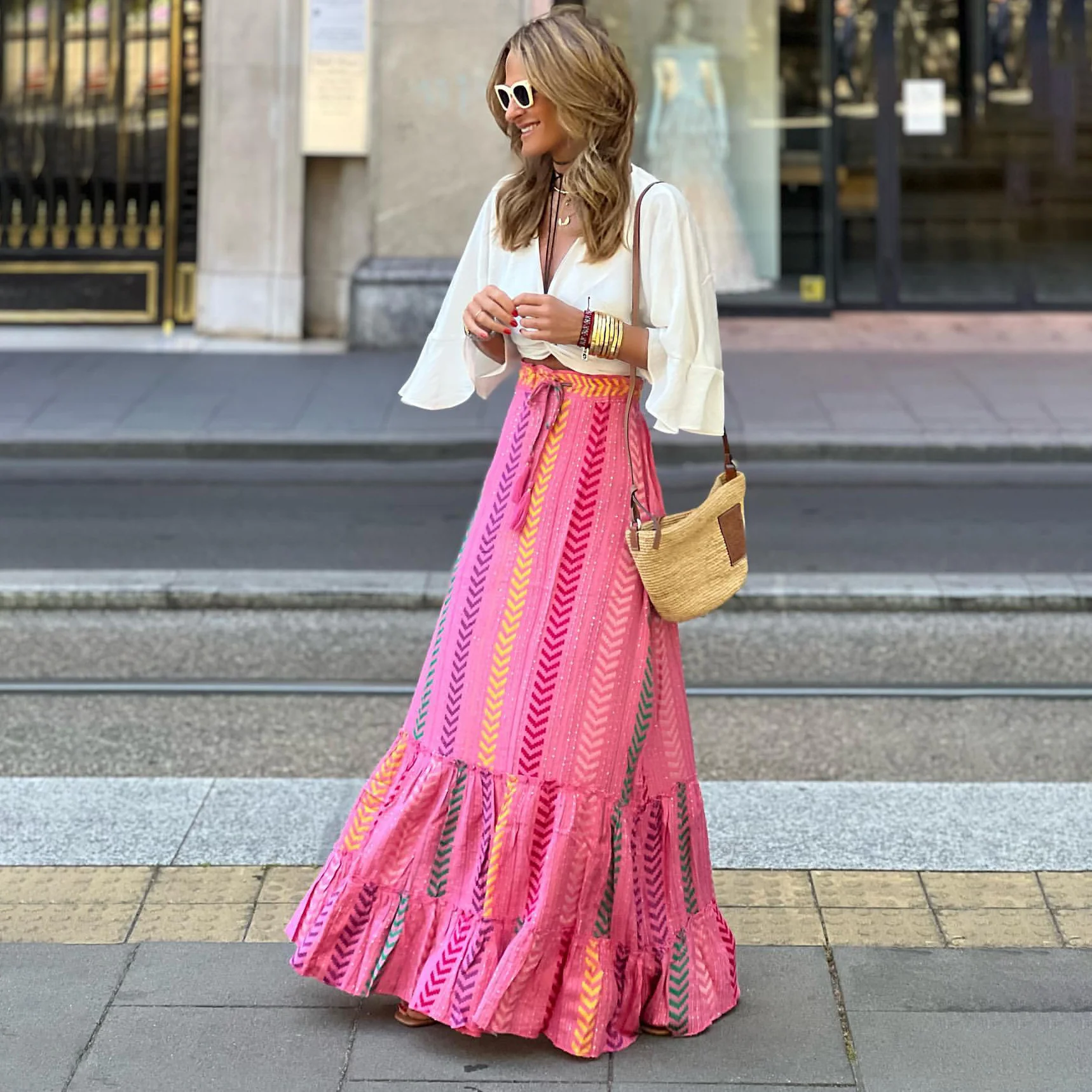 Printed Loose-Fitting Long Skirt - Image 2