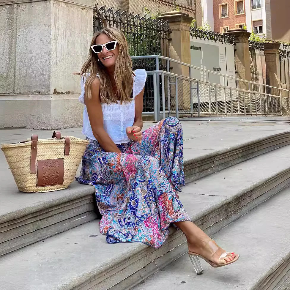 Printed Loose-Fitting Long Skirt - Image 4