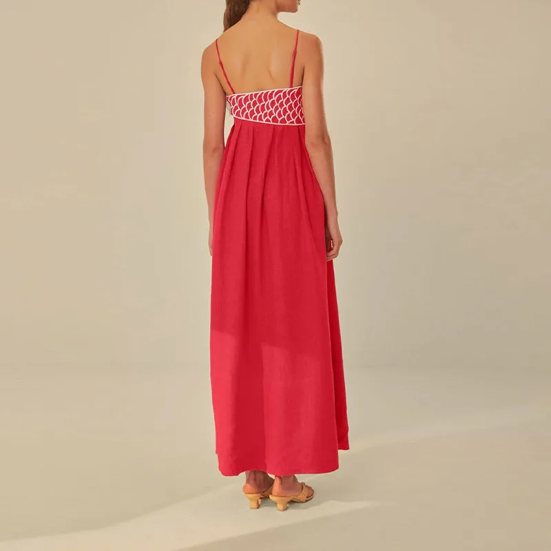RED SLING SleeveLESS MAXI Dress - Image 2