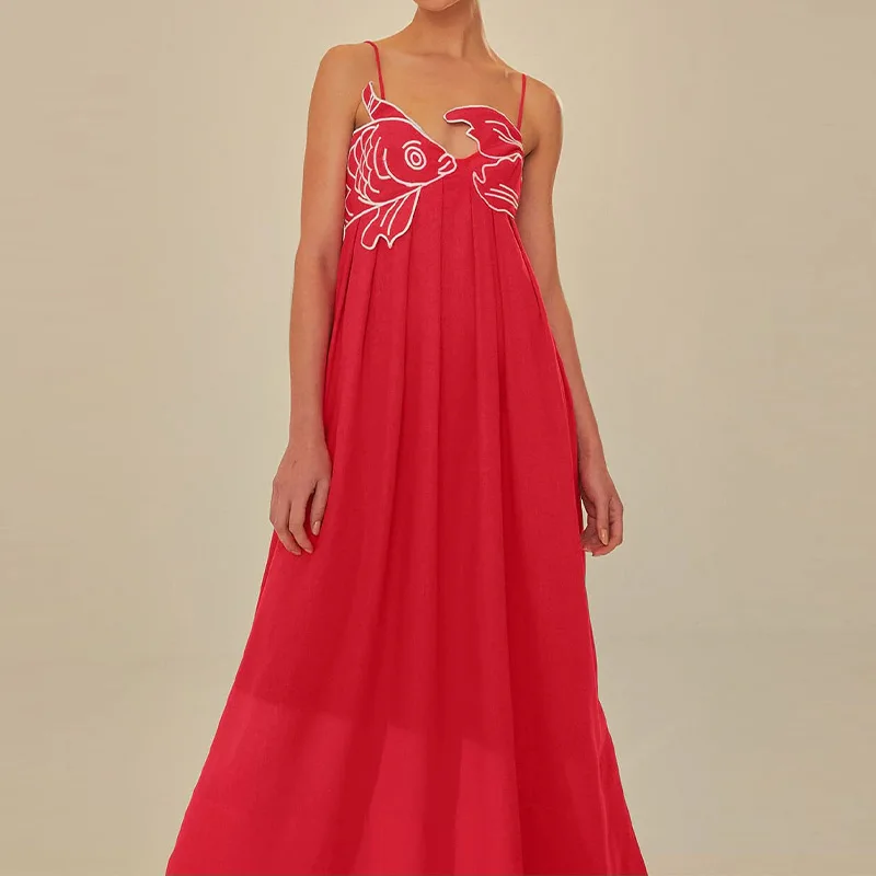 RED SLING SleeveLESS MAXI Dress - Image 4