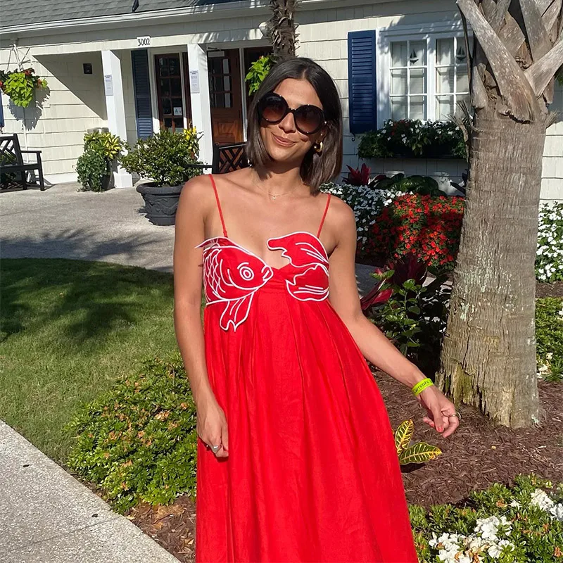 RED SLING SleeveLESS MAXI Dress - Image 5