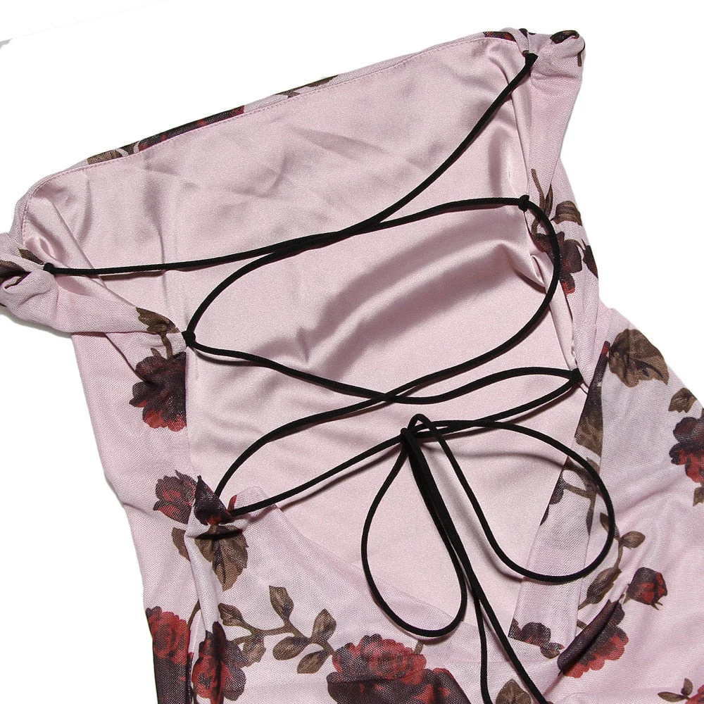 JAMI ROSE PRINT Backless Lace UP MAXI Dress - Image 18