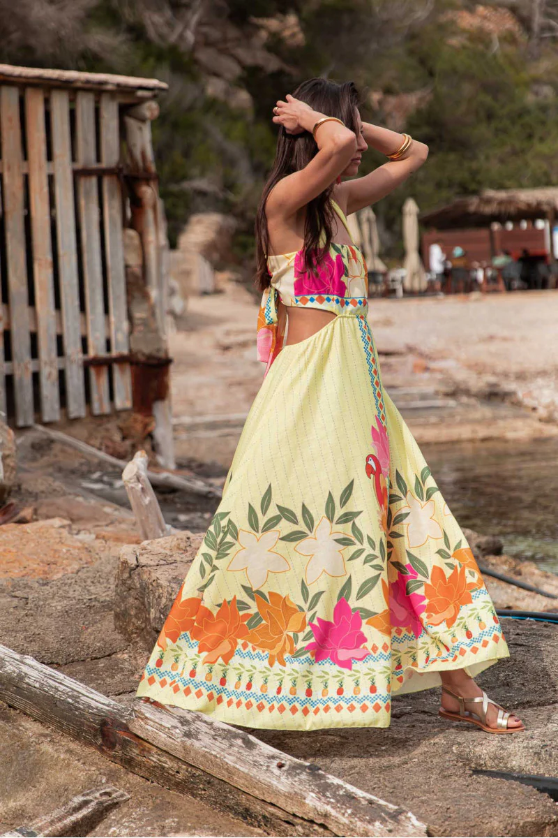 Printed Waist-Baring Maxi Dress - Image 7