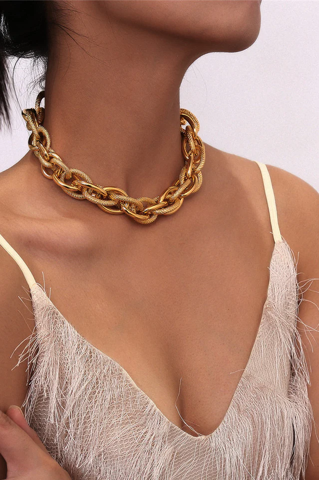 Punk Lock Choker Necklace - Image 2