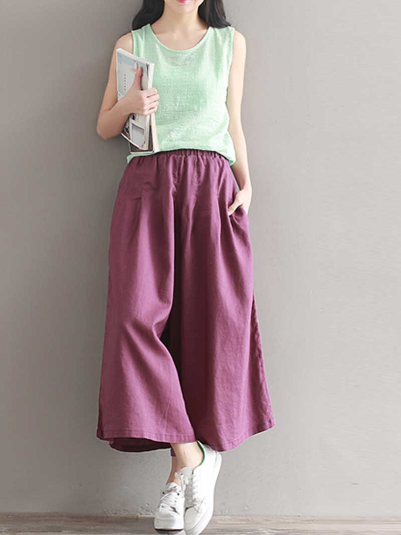 Puppy Love Cotton linen wide-leg Trousers - Image 12