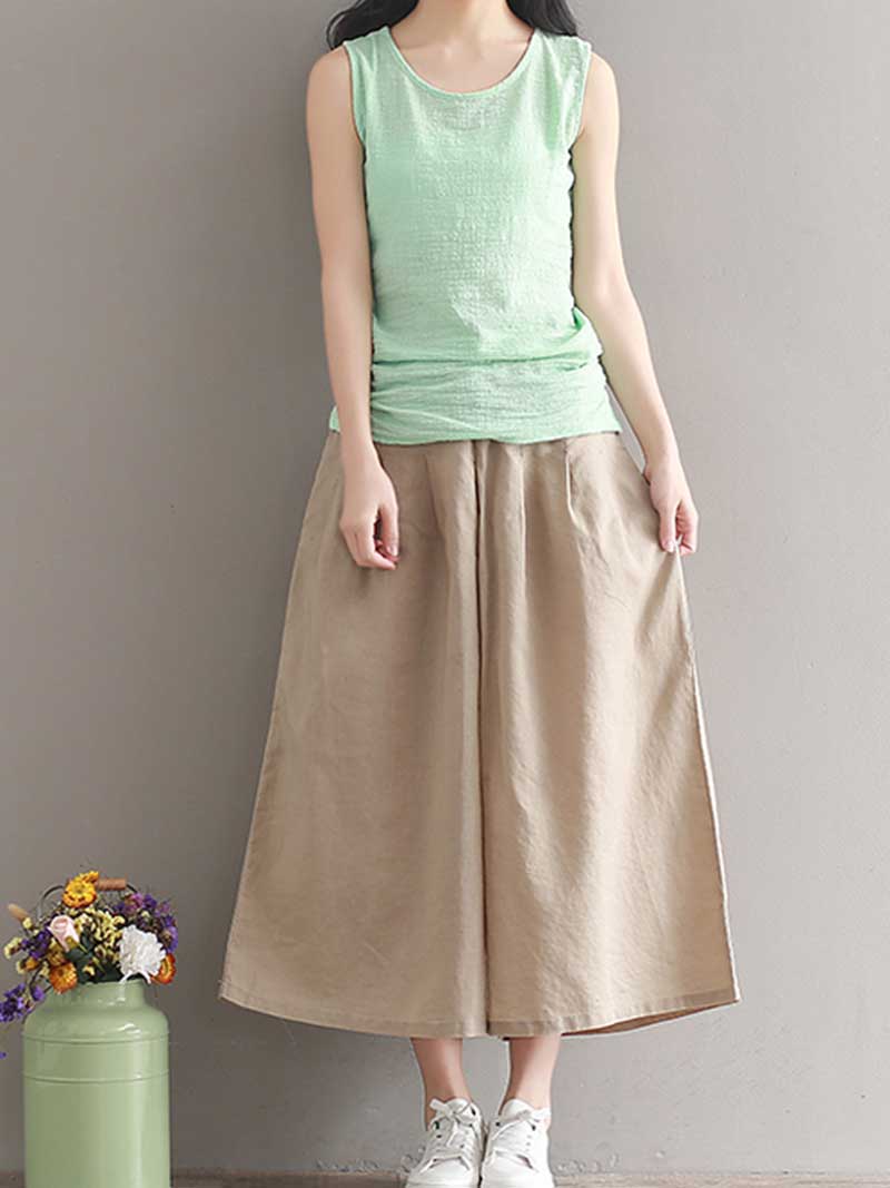 Puppy Love Cotton linen wide-leg Trousers - Image 14