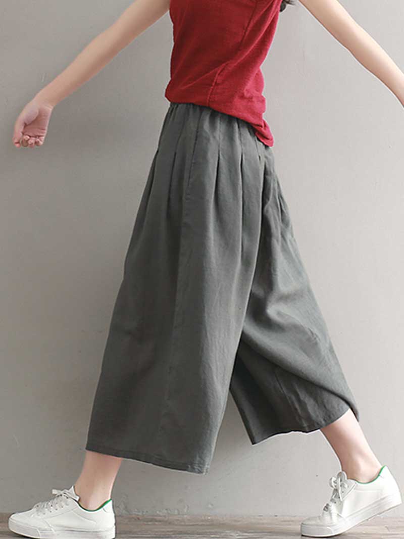 Puppy Love Cotton linen wide-leg Trousers - Image 9