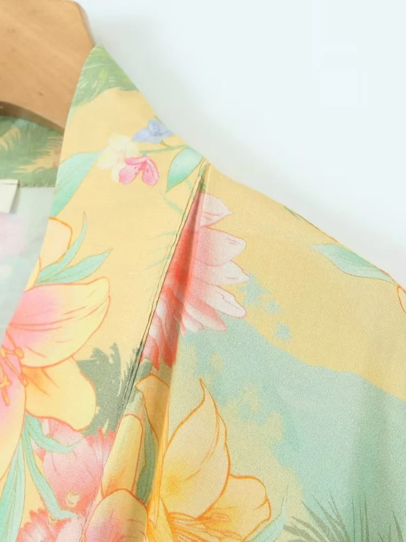 Pure Soul Lapel Collar Short Sleeves Kimono Jacket - Image 4