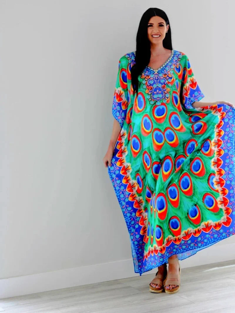 Pure Soul Polyester V-neck Kaftan Dress - Image 4