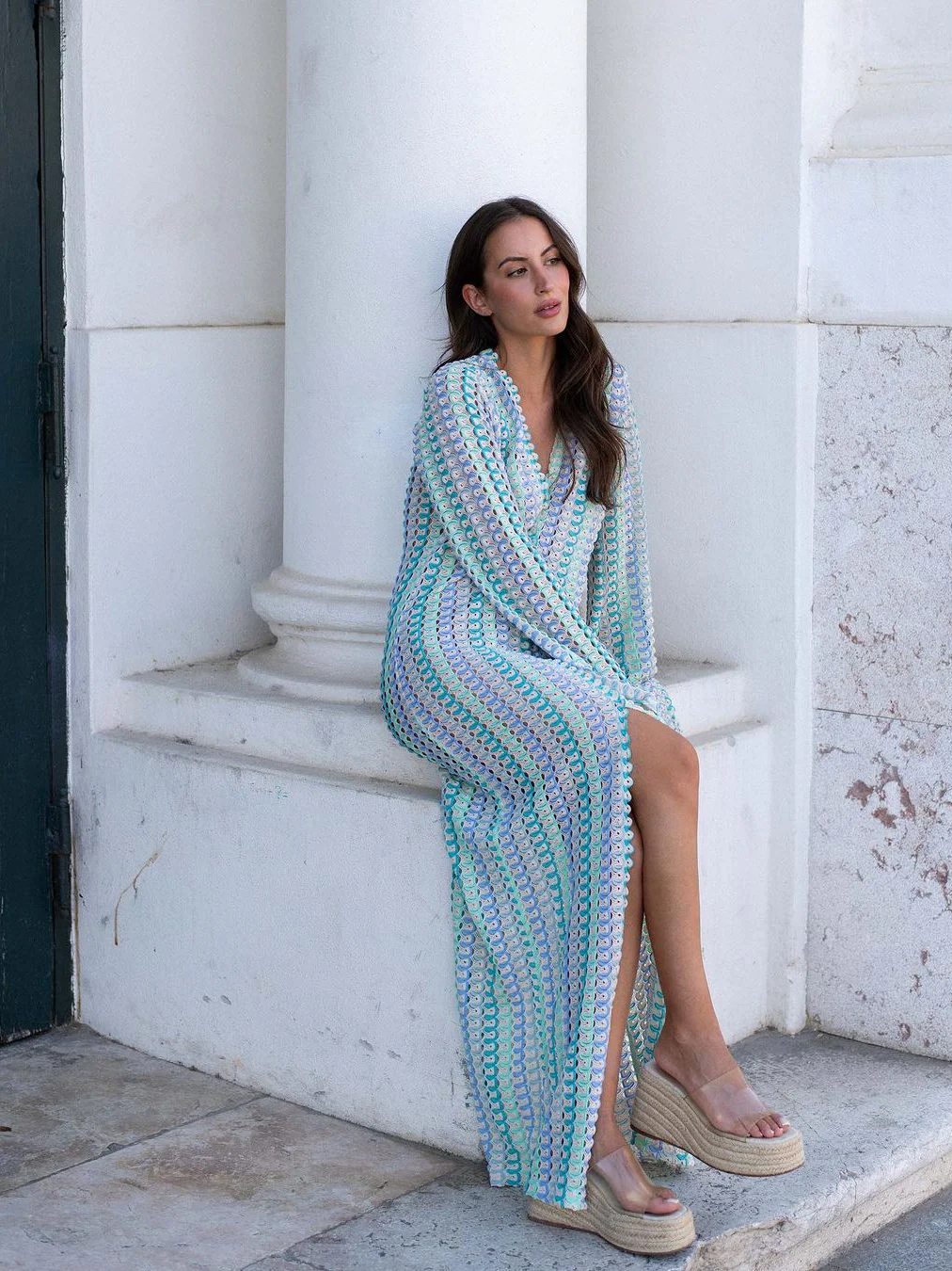 Rainbow Knit Long Cardigan - Image 4