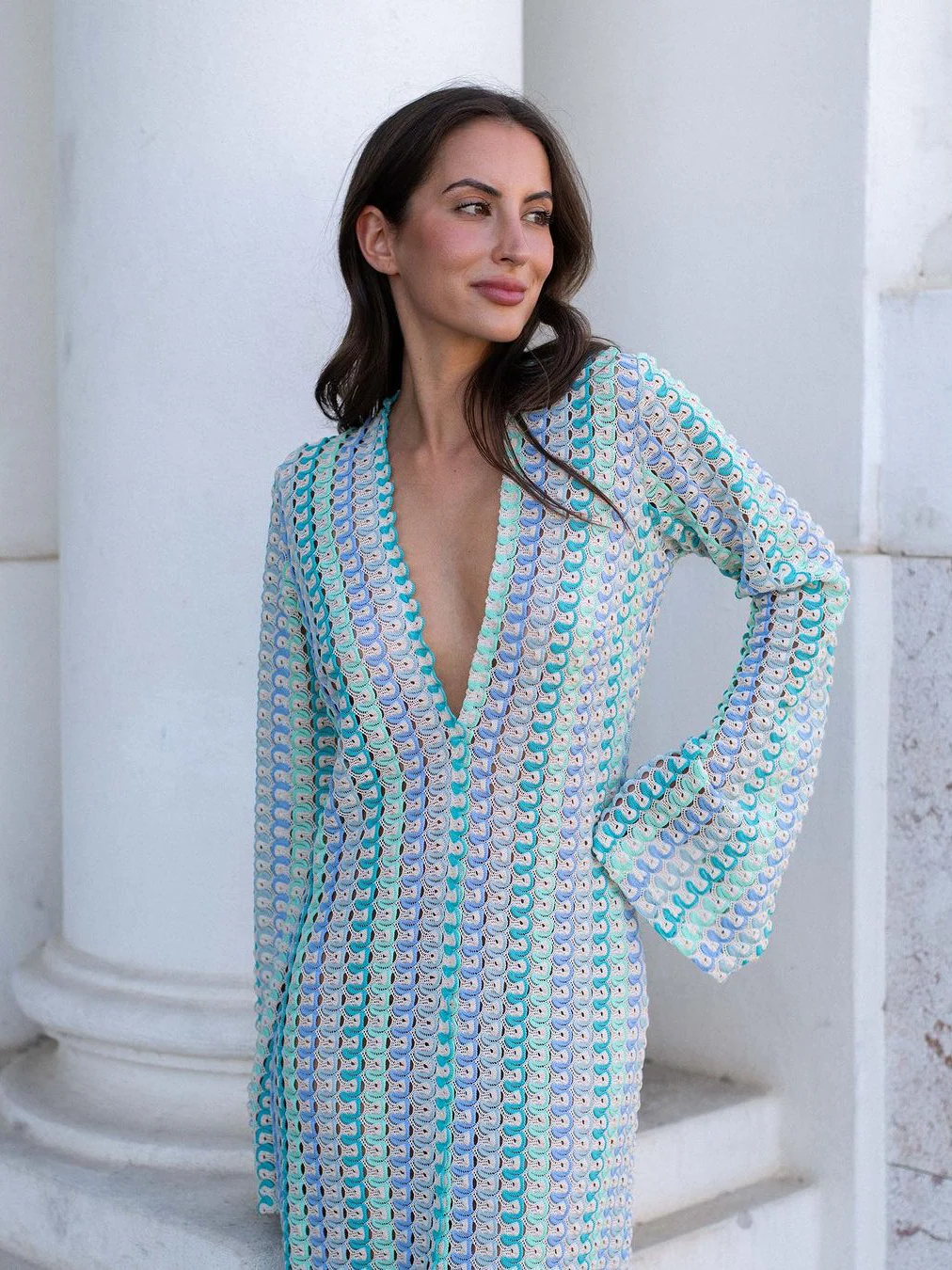Rainbow Knit Long Cardigan - Image 5