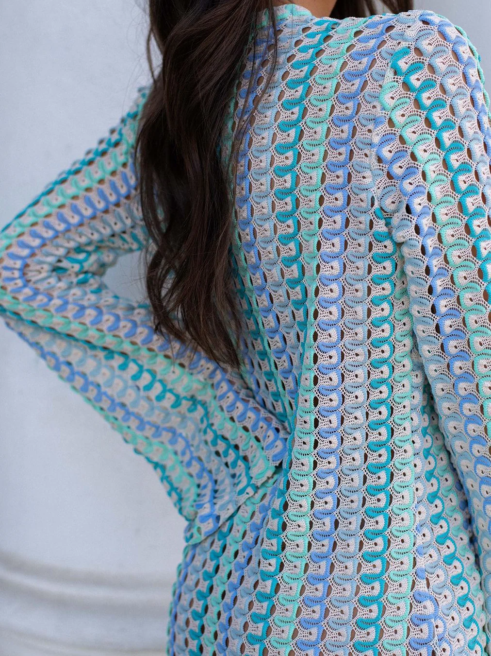 Rainbow Knit Long Cardigan - Image 7