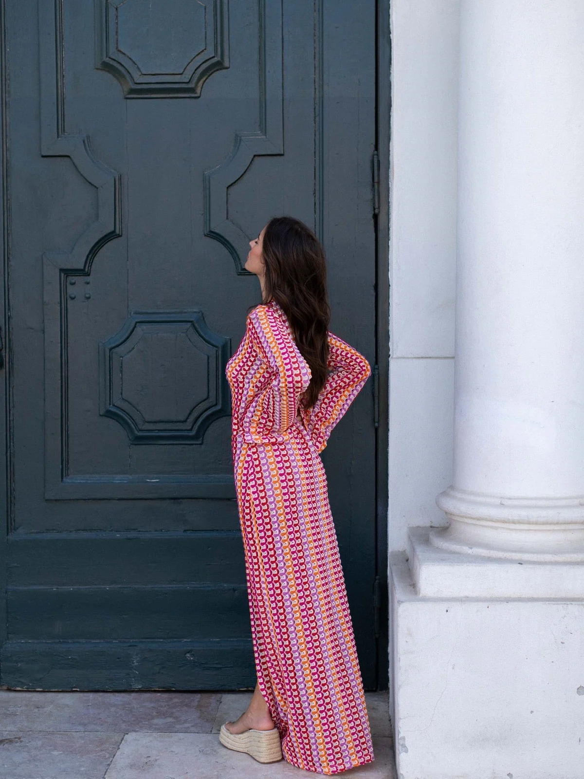 Rainbow Knit Long Cardigan - Image 8