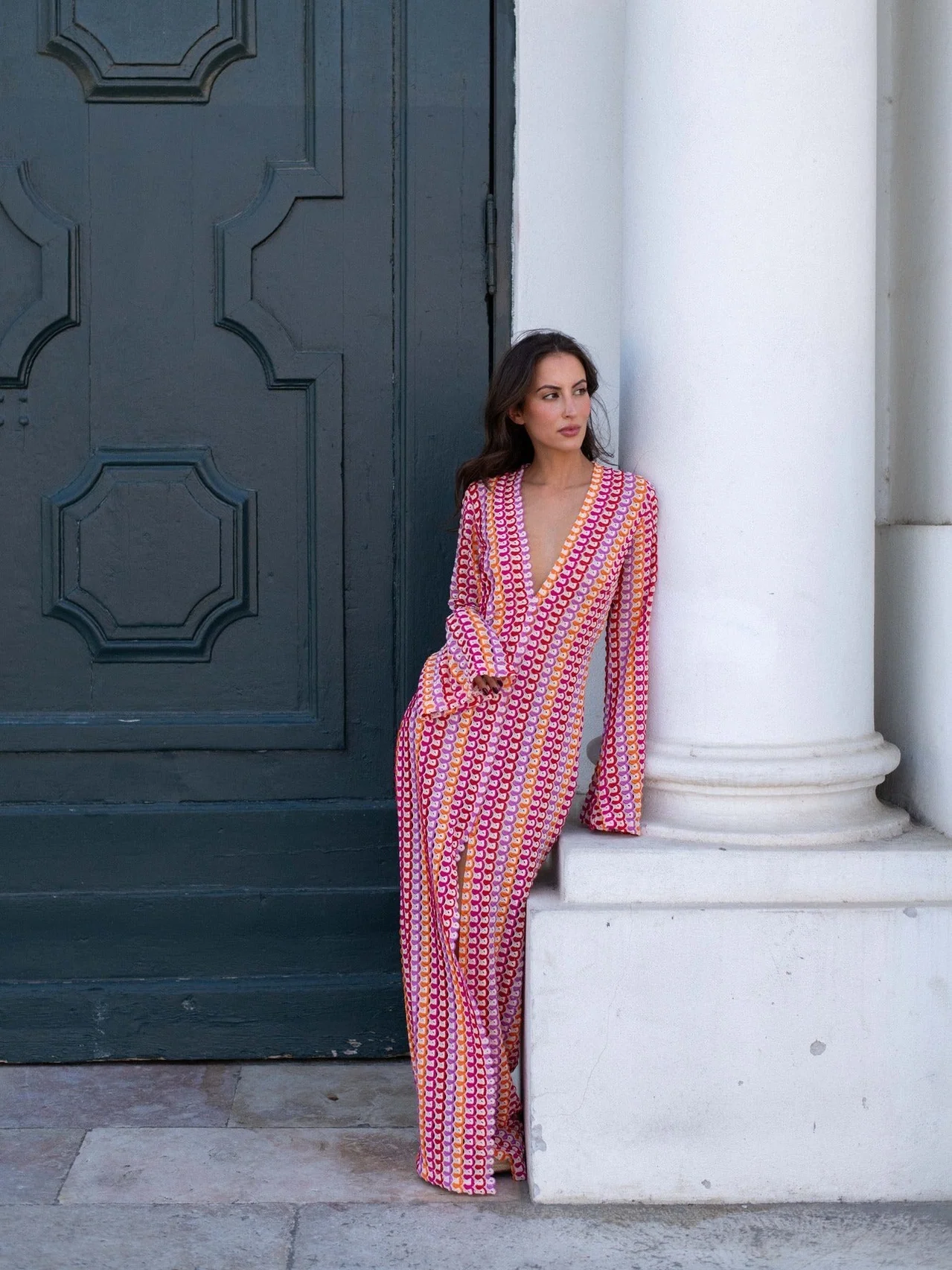 Rainbow Knit Long Cardigan - Image 9