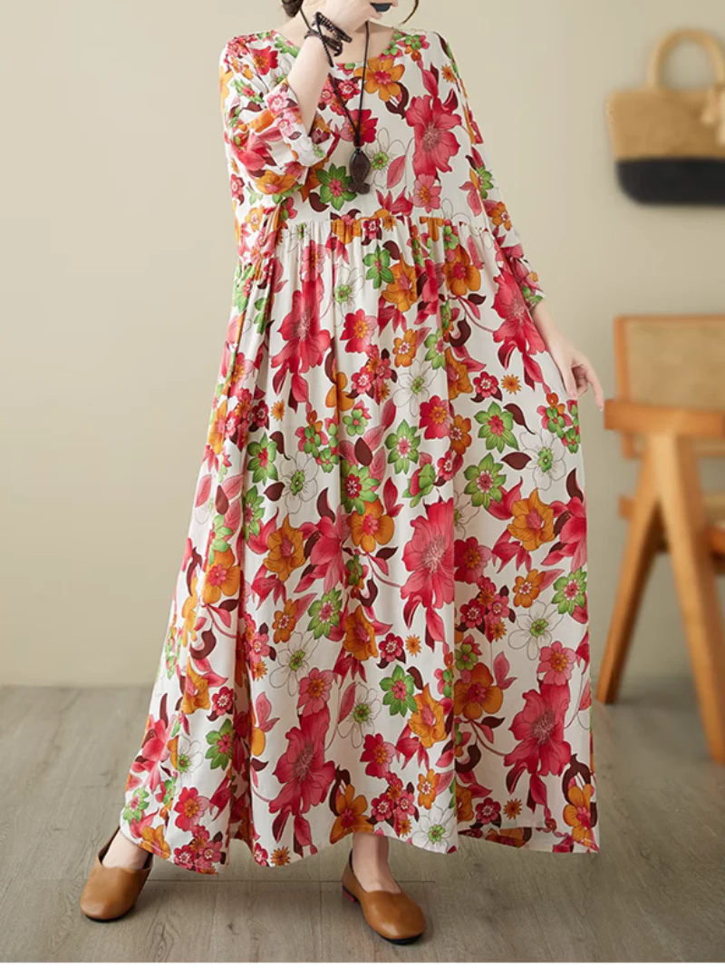 Relaxed Fit Floral Loose Smock Dress - Image 2