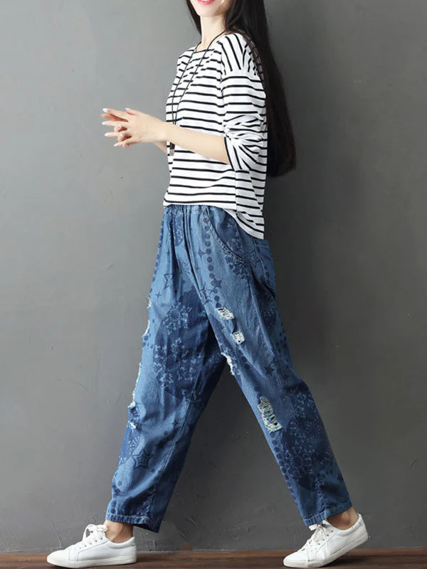 Resounding Wow Ripped Cotton Pants - Image 3