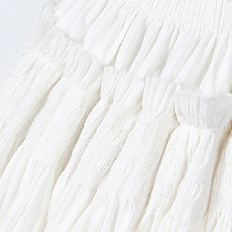 Retro Ruffle Trim Smocked Suspender Strap Fit and Flare Midi Summer SunDress - Image 4