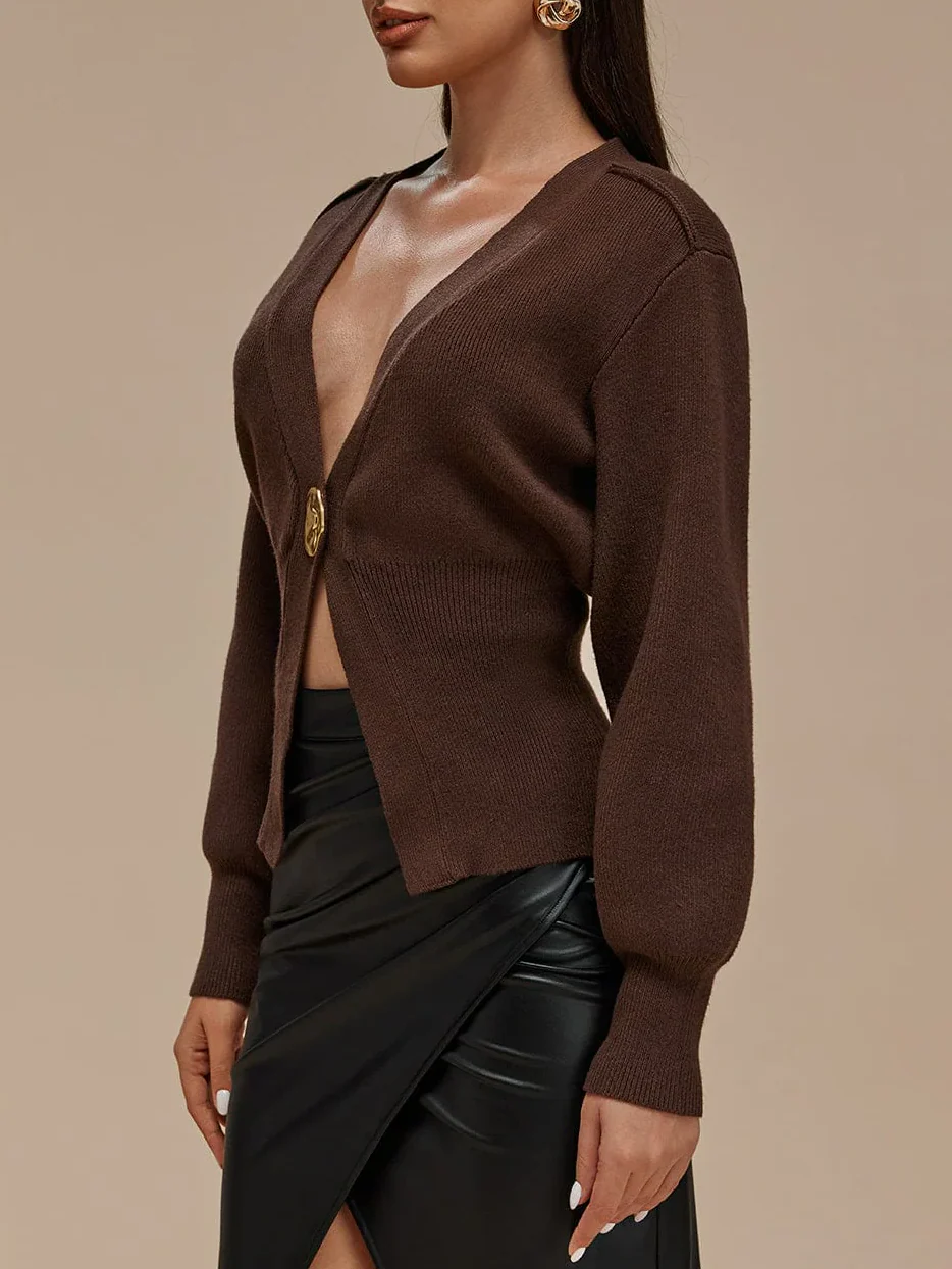 Retro V-neck Cardigan - Image 4