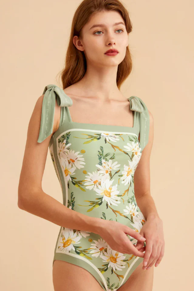 Reversible Tie-Shoulder One Piece Swimsuit - Image 3
