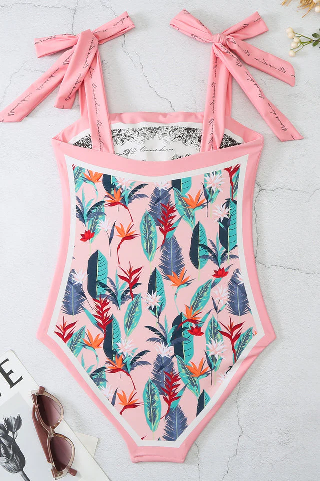 Reversible Tie-Shoulder One Piece Swimsuit - Image 11