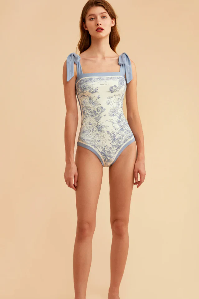 Reversible Tie-Shoulder One Piece Swimsuit - Image 6