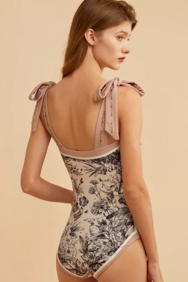 Reversible Tie-Shoulder One Piece Swimsuit - Image 3