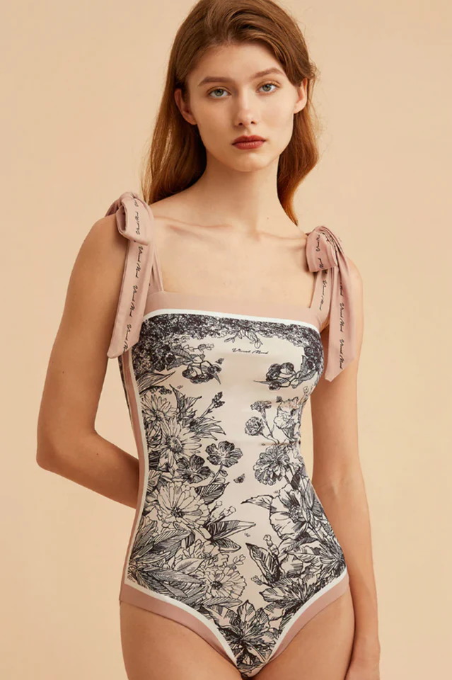 Reversible Tie-Shoulder One Piece Swimsuit - Image 4