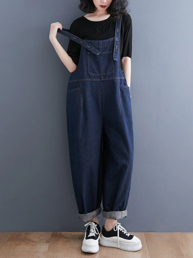 Revolt Women Super Comfy Denim High Waist Overalls - Image 4
