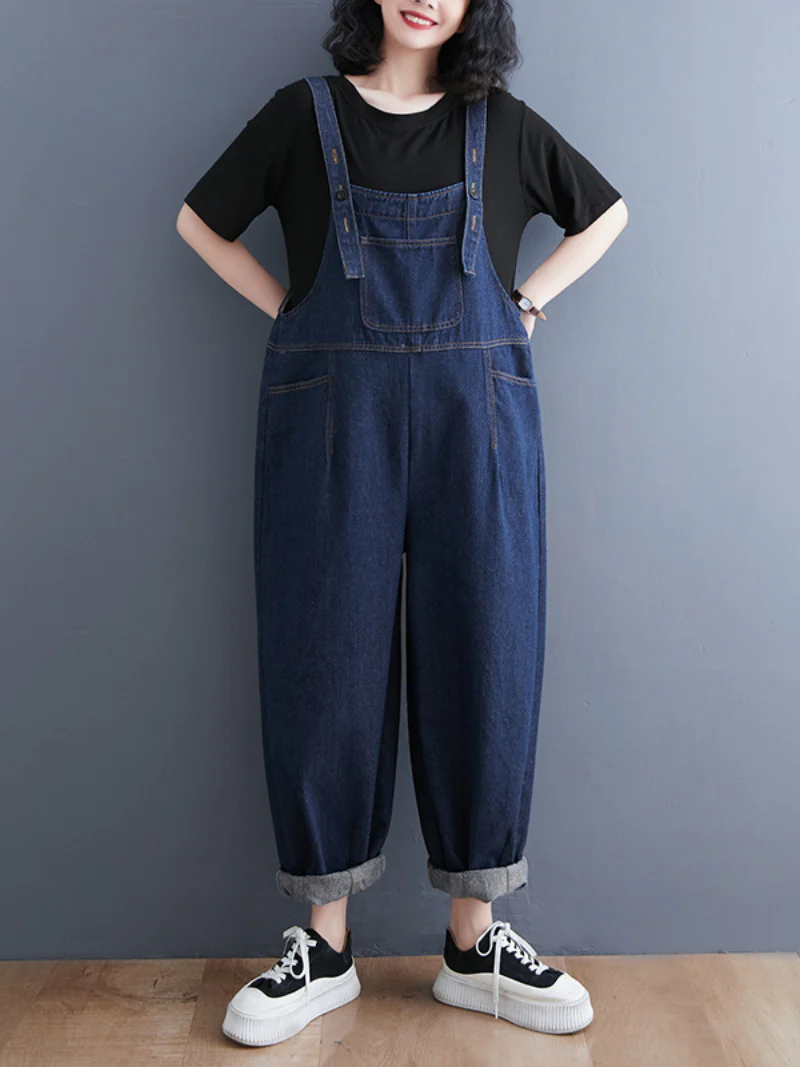 Revolt Women Super Comfy Denim High Waist Overalls - Image 7