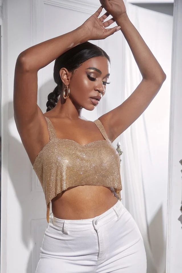 Rhinestone Crop Cami Top - Image 4