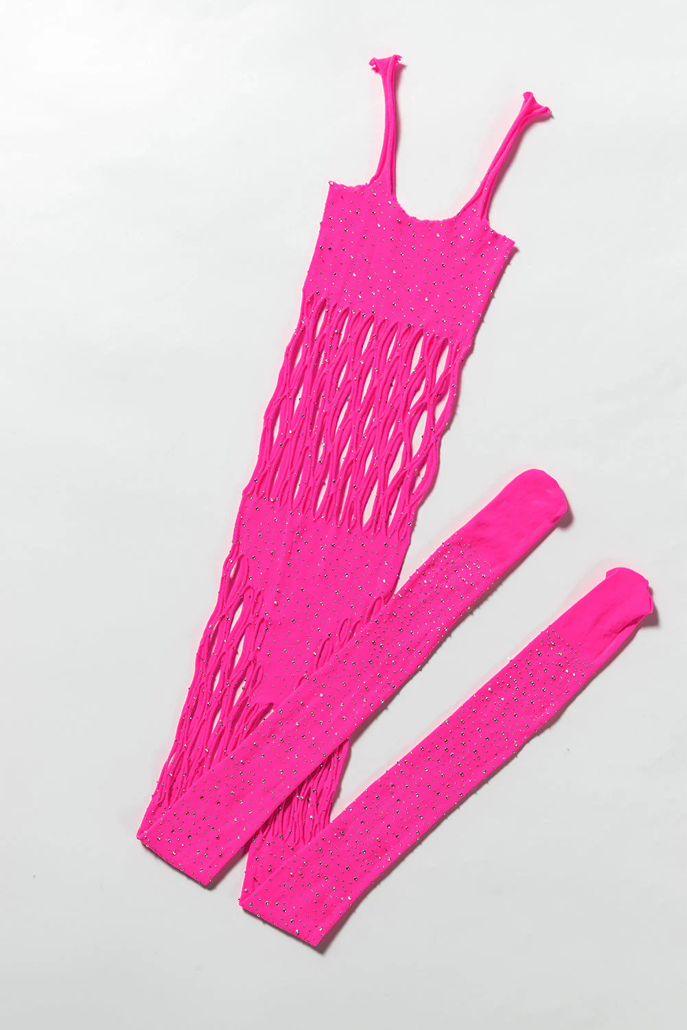 Rhinestone Hollow Out Sleeveless Body Stockings - Image 13