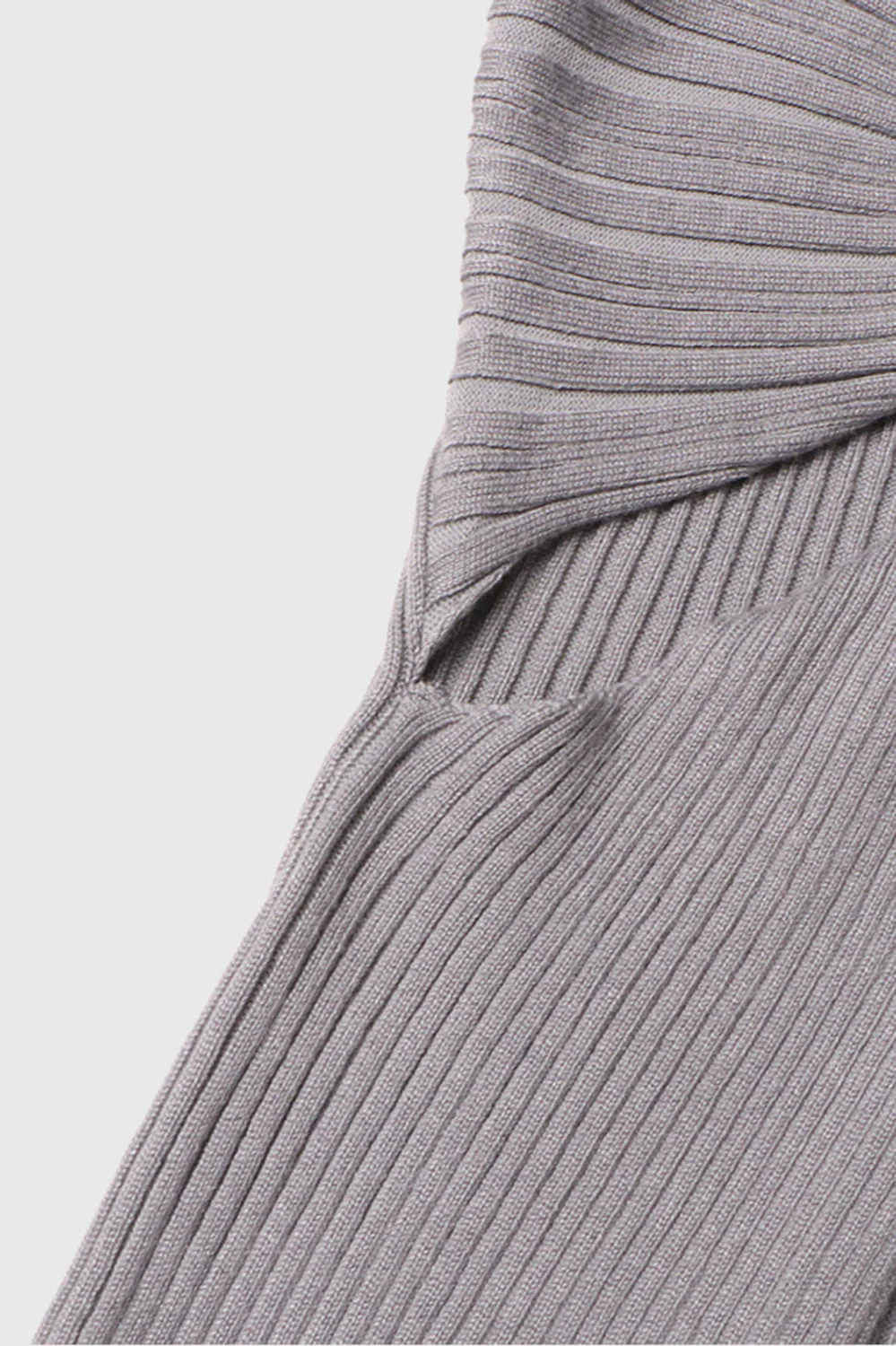 Ribbed CutOut Sweater - Grey - Image 3