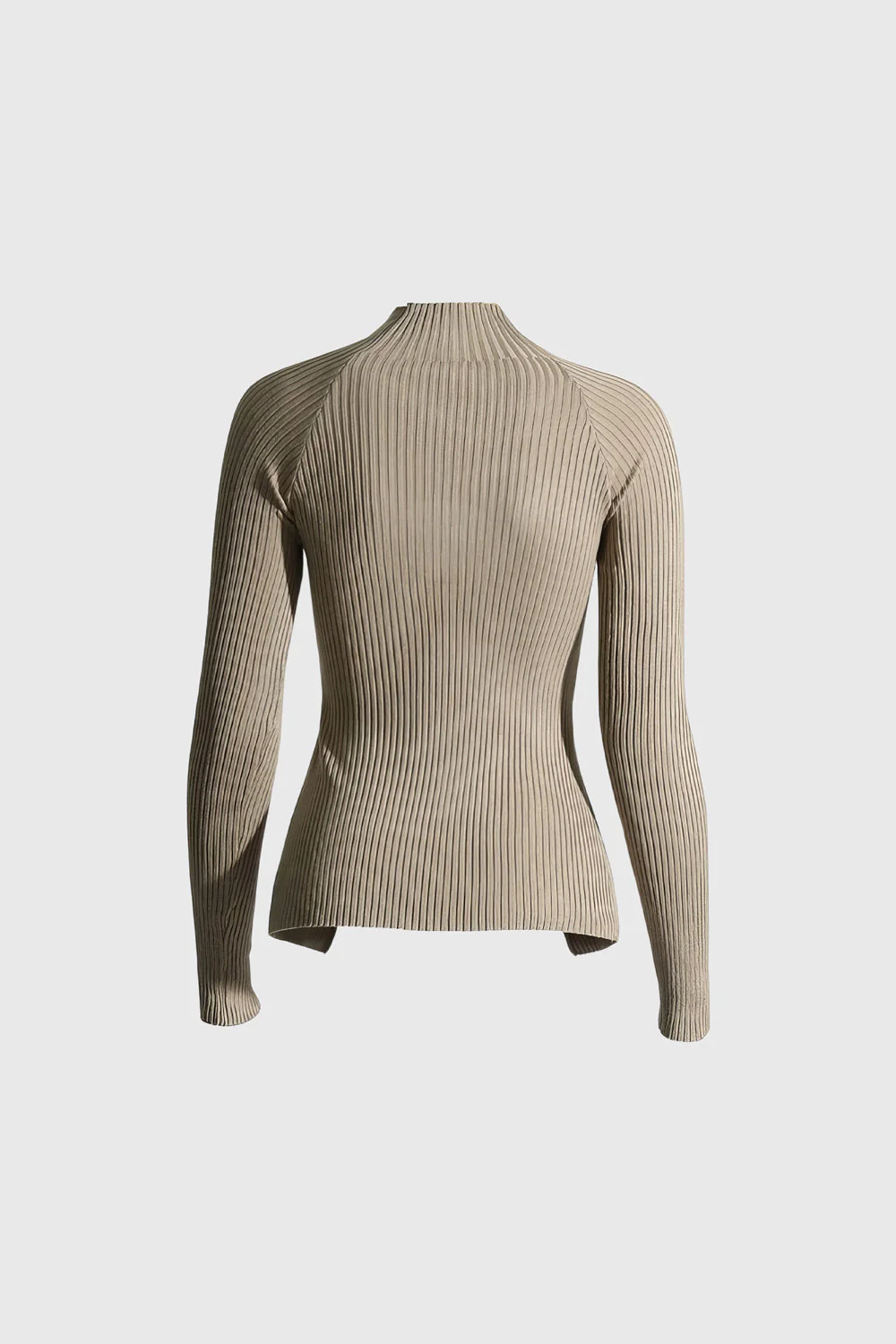 Ribbed CutOut Sweater - Khaki - Image 2