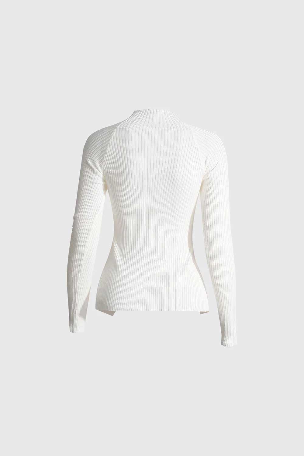 Ribbed CutOut Sweater - White - Image 2