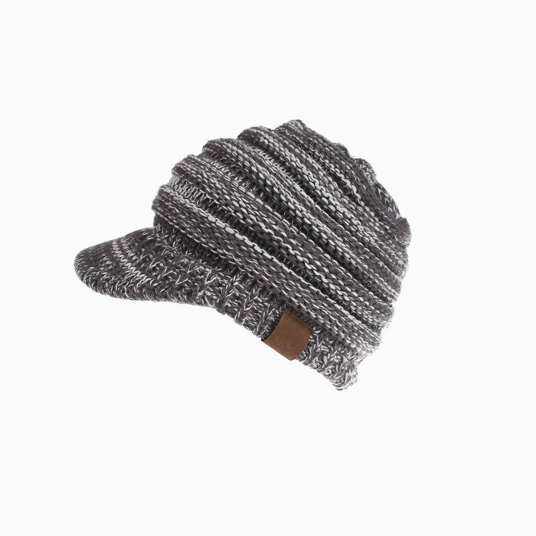 Cozy Me Up Ribbed Knit Ponytail Winter Newsboy Hat - Image 8