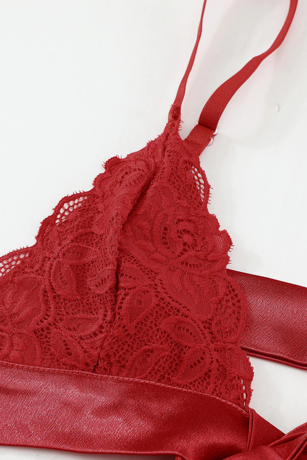 Romantic Love Red Lace Bralette Lingerie Set - Image 14
