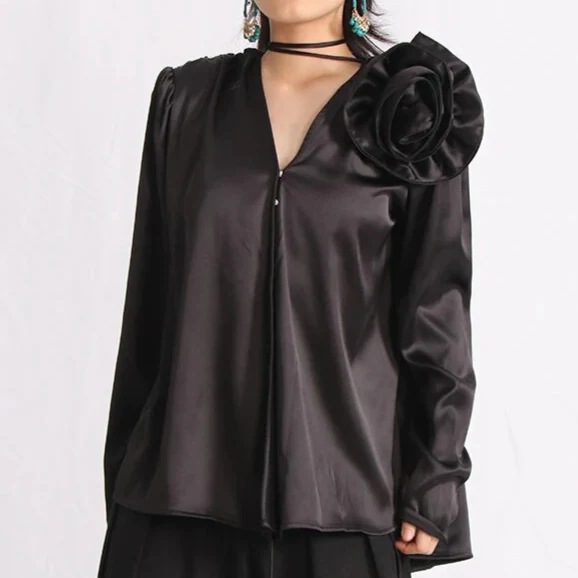 LANA LongSleeve BLOUSE ROSE DECORATED - Image 11