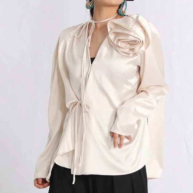 LANA LongSleeve BLOUSE ROSE DECORATED - Image 12